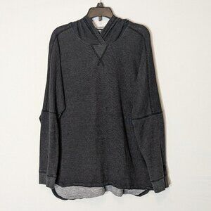 THE NORTH FACE Gray Lightweight Oversized Hooded Fleece Pullover Top; Size S